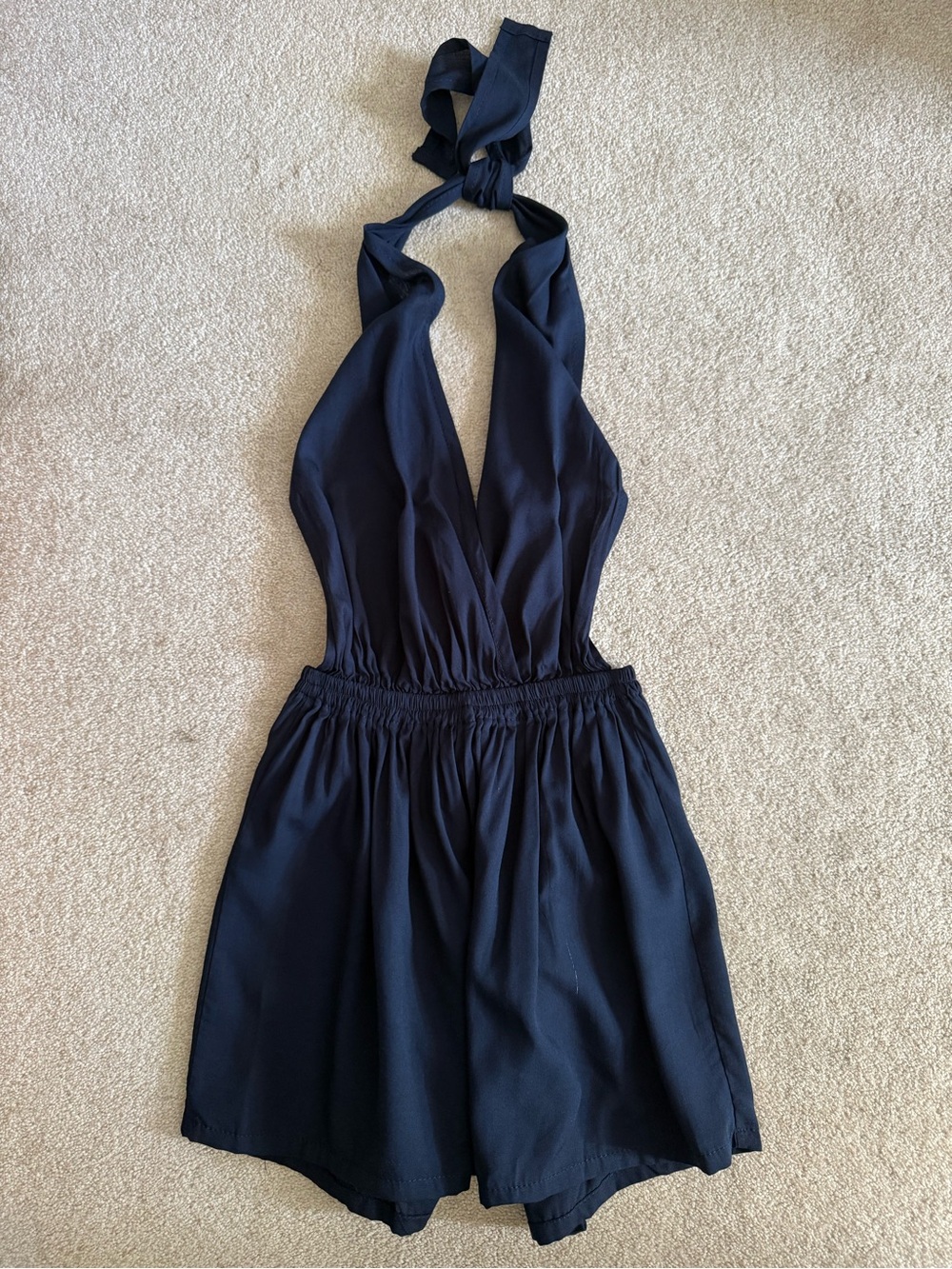 Navy Halter Romper